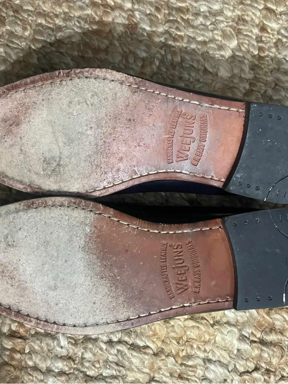 G.H. Bass & Co. Navy Leather Penny Loafers - Picture 2 of 4